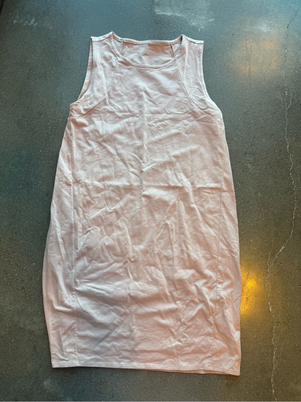 Eileen Fisher Sleeveless Pale Pink Cotton Midi Shift Dress